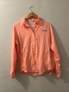 Columbia Orange Button Up Womens
